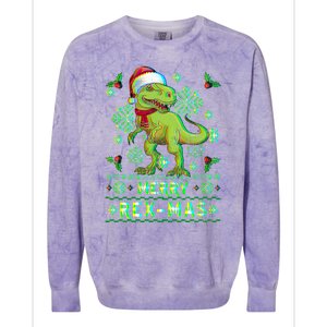 Merry Rexmas Christmas Trex Gift Colorblast Crewneck Sweatshirt