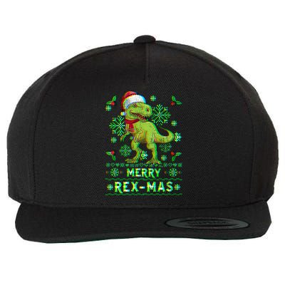 Merry Rexmas Christmas Trex Gift Wool Snapback Cap