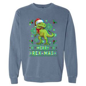 Merry Rexmas Christmas Trex Gift Garment-Dyed Sweatshirt