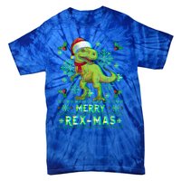 Merry Rexmas Christmas Trex Gift Tie-Dye T-Shirt