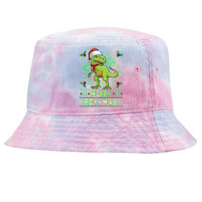 Merry Rexmas Christmas Trex Gift Tie-Dyed Bucket Hat