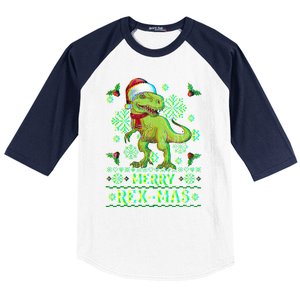 Merry Rexmas Christmas Trex Gift Baseball Sleeve Shirt