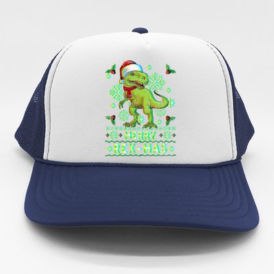 Merry Rexmas Christmas Trex Gift Trucker Hat