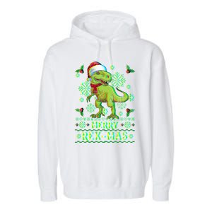 Merry Rexmas Christmas Trex Gift Garment-Dyed Fleece Hoodie