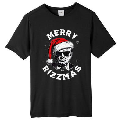 Merry Rizzmas Christmas Funny Trump Santa Claus Xmas Pajamas Tall Fusion ChromaSoft Performance T-Shirt