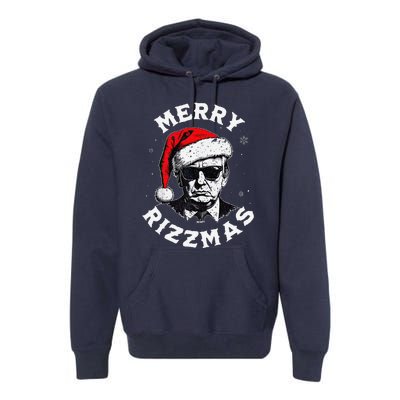 Merry Rizzmas Christmas Funny Trump Santa Claus Xmas Pajamas Premium Hoodie