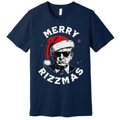 Merry Rizzmas Christmas Funny Trump Santa Claus Xmas Pajamas Premium T-Shirt