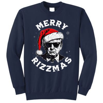 Merry Rizzmas Christmas Funny Trump Santa Claus Xmas Pajamas Tall Sweatshirt