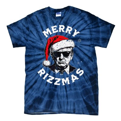 Merry Rizzmas Christmas Funny Trump Santa Claus Xmas Pajamas Tie-Dye T-Shirt