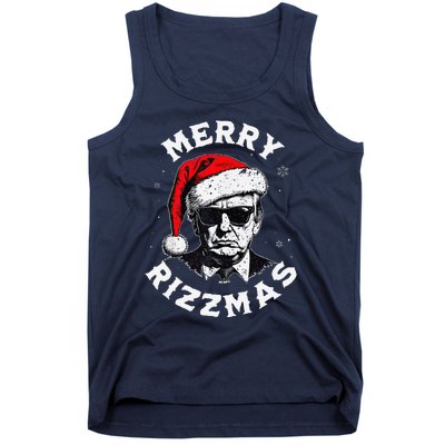 Merry Rizzmas Christmas Funny Trump Santa Claus Xmas Pajamas Tank Top