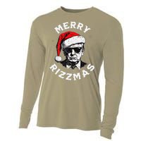 Merry Rizzmas Christmas Funny Trump Santa Claus Xmas Pajamas Cooling Performance Long Sleeve Crew