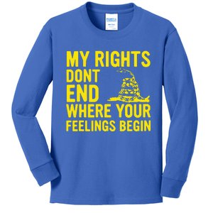 My Rights Dont End Where Your Feelings Begin Kids Long Sleeve Shirt