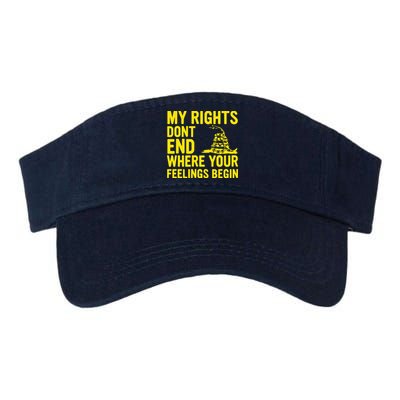 My Rights Dont End Where Your Feelings Begin Valucap Bio-Washed Visor