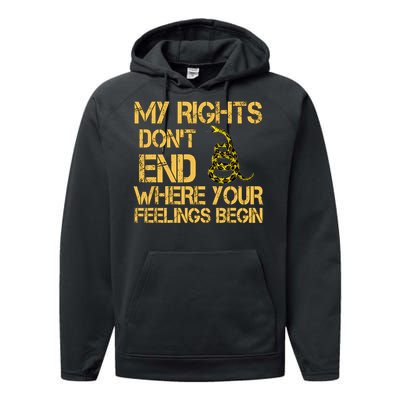 My Rights Don't End Where Your Feelings Begin Performance Fleece Hoodie