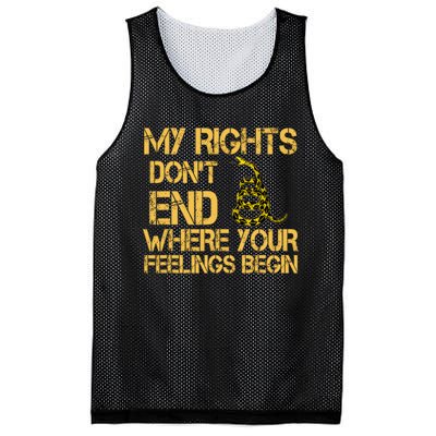 My Rights Don't End Where Your Feelings Begin Mesh Reversible Basketball Jersey Tank