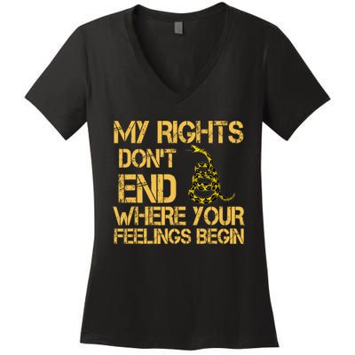 My Rights Don't End Where Your Feelings Begin Women's V-Neck T-Shirt