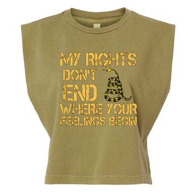 My Rights Don't End Where Your Feelings Begin Garment-Dyed Women's Muscle Tee