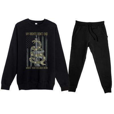 My Rights Dont End Where Your Feelings Begin Premium Crewneck Sweatsuit Set