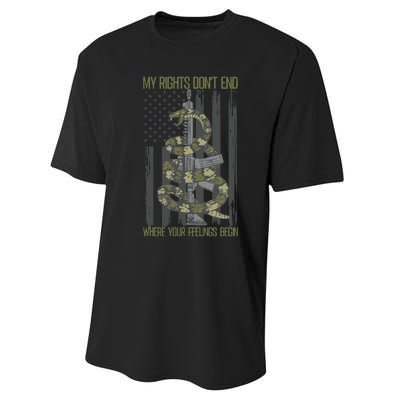 My Rights Dont End Where Your Feelings Begin Performance Sprint T-Shirt