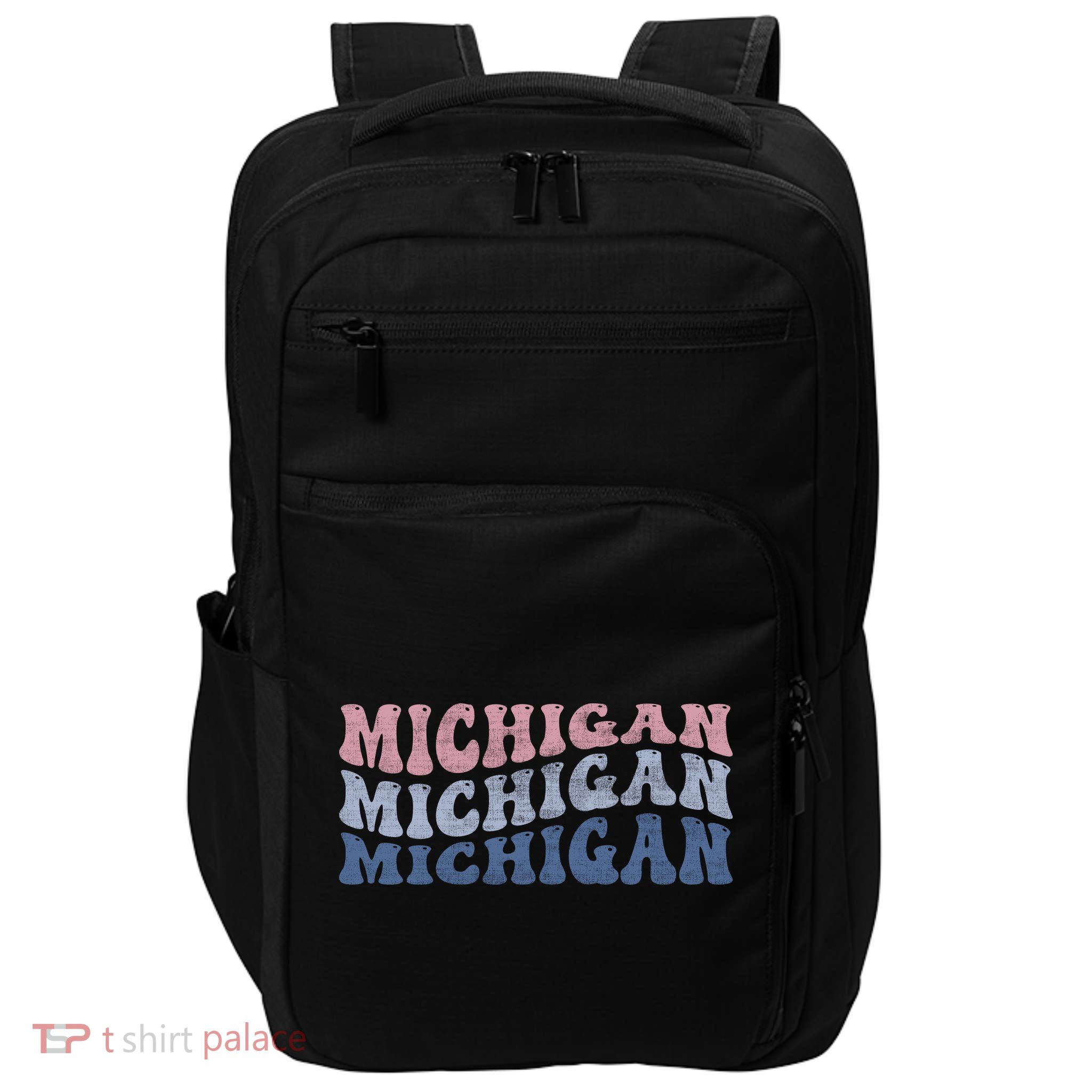 Michigan Retro Distressed Logo Impact Tech Backpack
