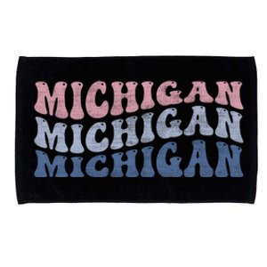 Michigan Retro Distressed Logo Microfiber Hand Towel