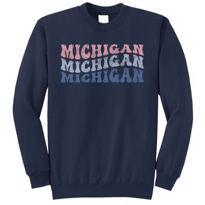 Michigan Retro Distressed Logo Sweatshirt