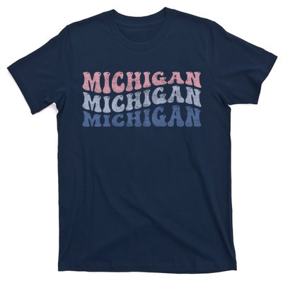 Michigan Retro Distressed Logo T-Shirt