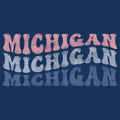 Michigan Retro Distressed Logo T-Shirt
