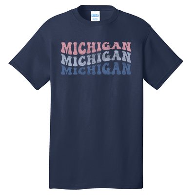 Michigan Retro Distressed Logo Tall T-Shirt