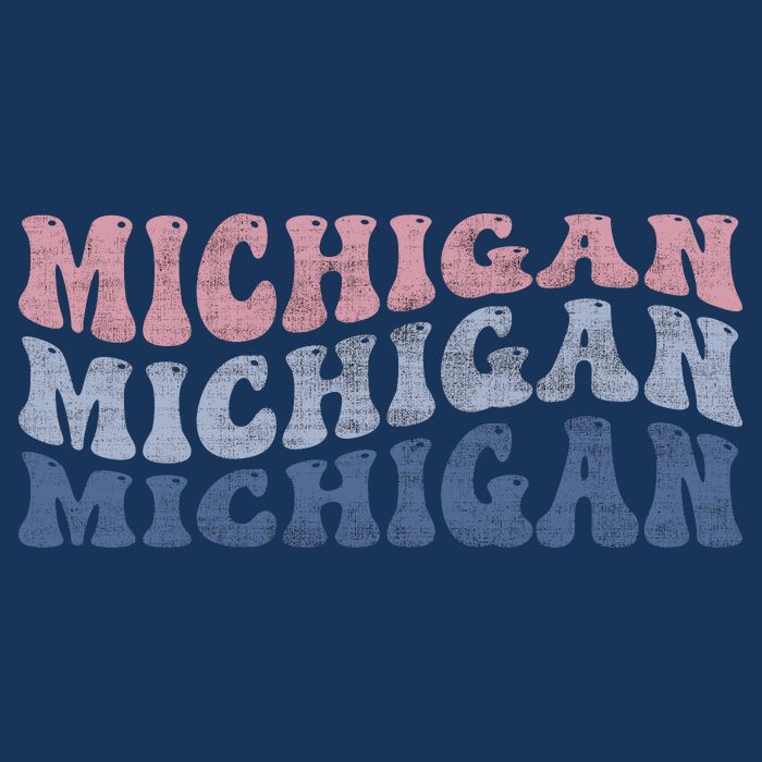 Michigan Retro Distressed Logo Drawstring Bag