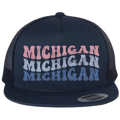 Michigan Retro Distressed Logo Flatbill Hat