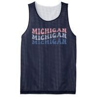 Michigan Retro Distressed Logo Mesh Reversible Basketball Jersey Tank