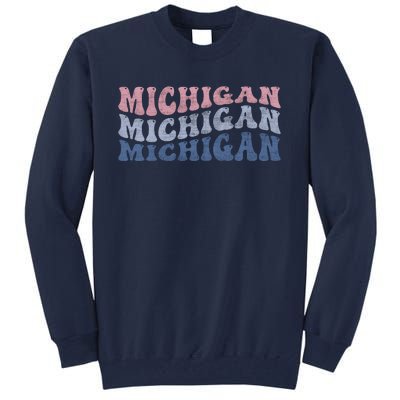 Michigan Retro Distressed Logo Tall Sweatshirt