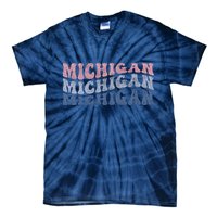 Michigan Retro Distressed Logo Tie-Dye T-Shirt