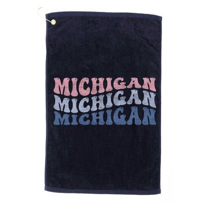 Michigan Retro Distressed Logo Golf Towel