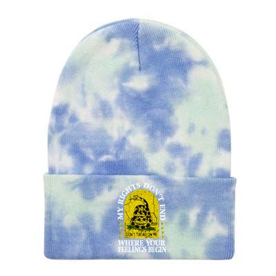 My Rights Don't End Where Your Feelings Begin American Made Gift Tie Dye 12in Knit Beanie