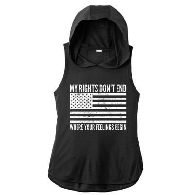 My Rights DonT End Conservative 2nd Adt Gun Meaningful Gift Funny Gift Ladies PosiCharge Tri-Blend Wicking Draft Hoodie Tank