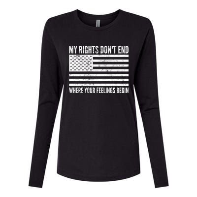 My Rights DonT End Conservative 2nd Adt Gun Meaningful Gift Funny Gift Womens Cotton Relaxed Long Sleeve T-Shirt