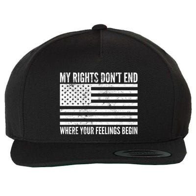 My Rights DonT End Conservative 2nd Adt Gun Meaningful Gift Funny Gift Wool Snapback Cap