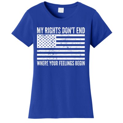 My Rights DonT End Conservative 2nd Adt Gun Meaningful Gift Funny Gift Women's T-Shirt