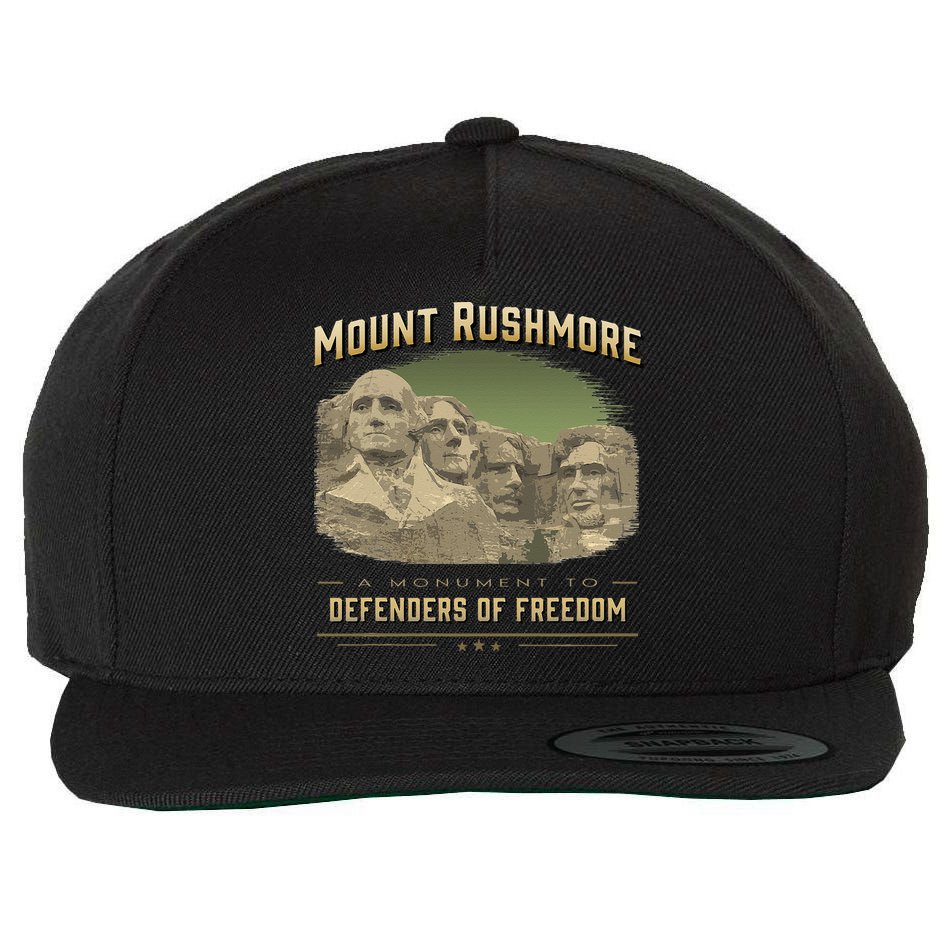 Mount Rushmore Defenders Of Freedom South Dakota USA Wool Snapback Cap