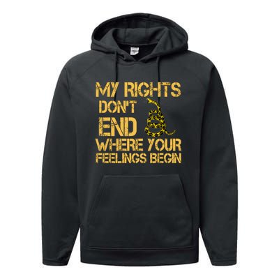 My Rights Don't End Where Your Feelings Begin Performance Fleece Hoodie