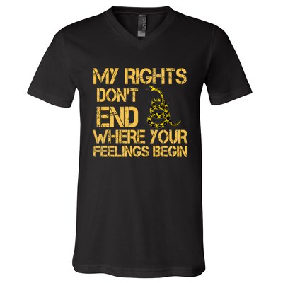 My Rights Don't End Where Your Feelings Begin V-Neck T-Shirt