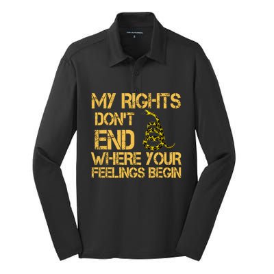 My Rights Don't End Where Your Feelings Begin Silk Touch Performance Long Sleeve Polo