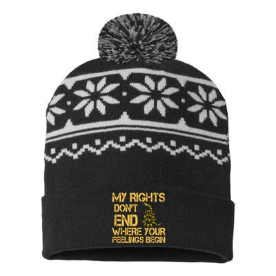 My Rights Don't End Where Your Feelings Begin USA-Made Snowflake Beanie