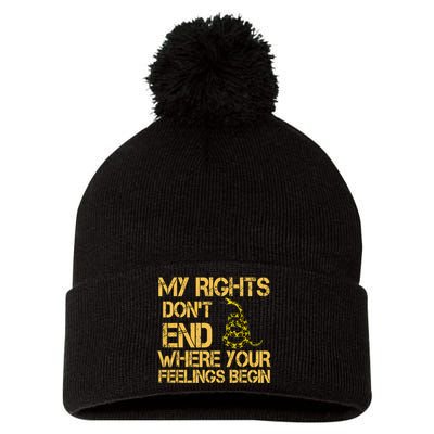 My Rights Don't End Where Your Feelings Begin Pom Pom 12in Knit Beanie