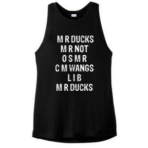 M R Ducks M R Not O S M R C M Wings Duck Lover Funny Duck Ladies PosiCharge Tri-Blend Wicking Tank