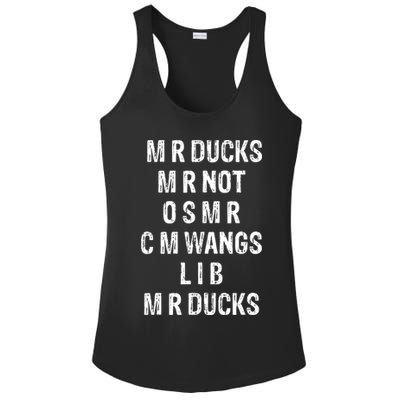 M R Ducks M R Not O S M R C M Wings Duck Lover Funny Duck Ladies PosiCharge Competitor Racerback Tank