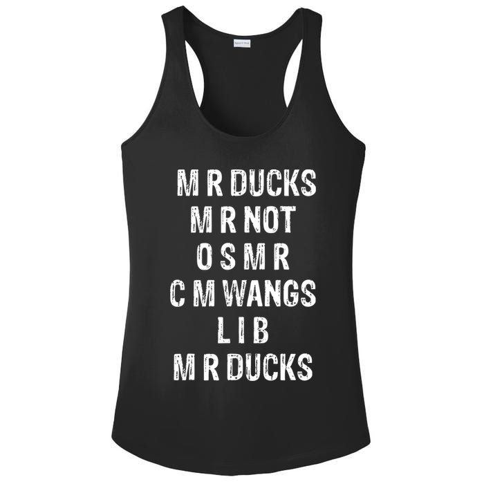 M R Ducks M R Not O S M R C M Wings Duck Lover Funny Duck Ladies PosiCharge Competitor Racerback Tank
