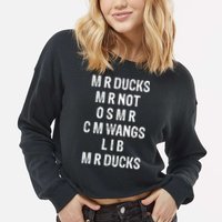 M R Ducks M R Not O S M R C M Wings Duck Lover Funny Duck Cropped Pullover Crew